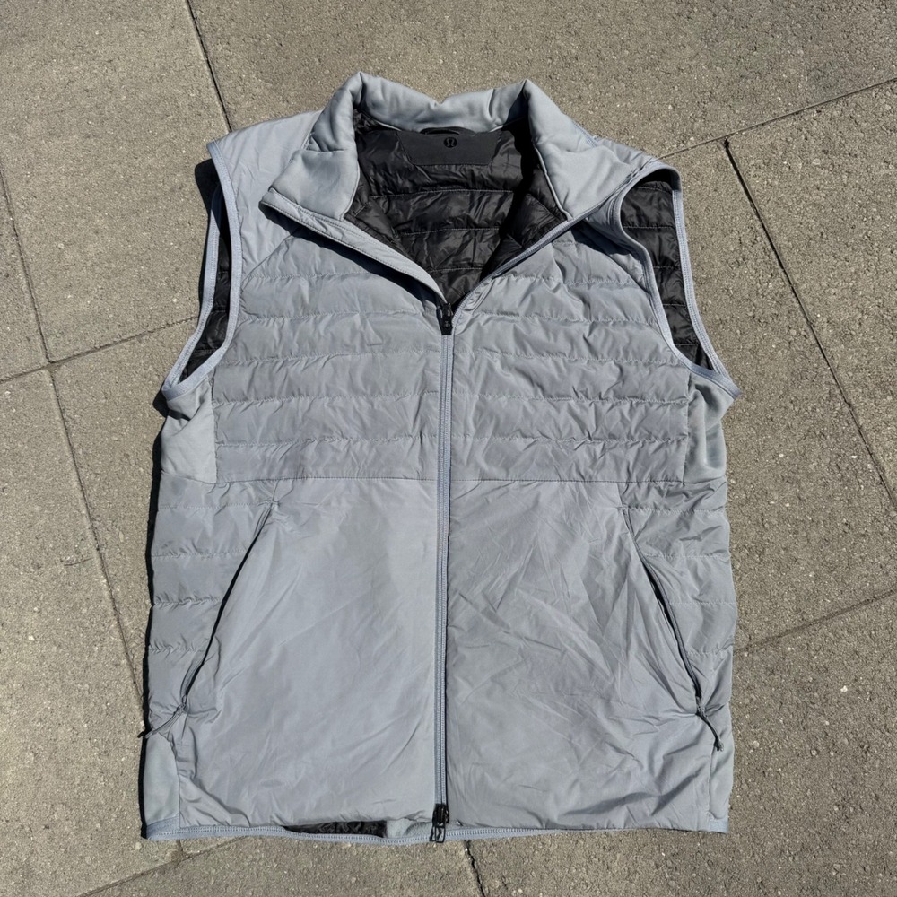 Lululemon Down For It All Vest Mens Medium Grey Puffer Running Vest